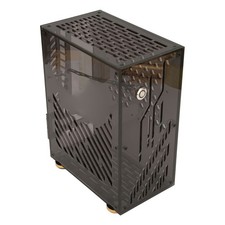 Hot (Black)ITX Computer Case 360 Degree Cooling 4.3L Transparent Mini ITX Case