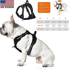 No Pull Dog Pet Harness Adjustable Control Vest Dogs Reflective w/ 2 Leash Clips