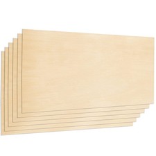 Plywood Sheet Board, A Grade, 22" x 12" x 1/8" inch, 3mm Thick, Pack of 6 Unf...