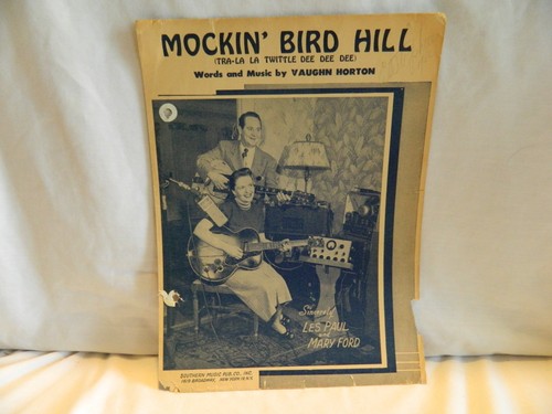 VINTAGE PIANO, GUITAR, VOCAL SHEET MUSIC “MOCKING’ BIRD HILL”