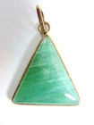polished green onyx semi-precious stone in sterling silver pendant setting — photo 7