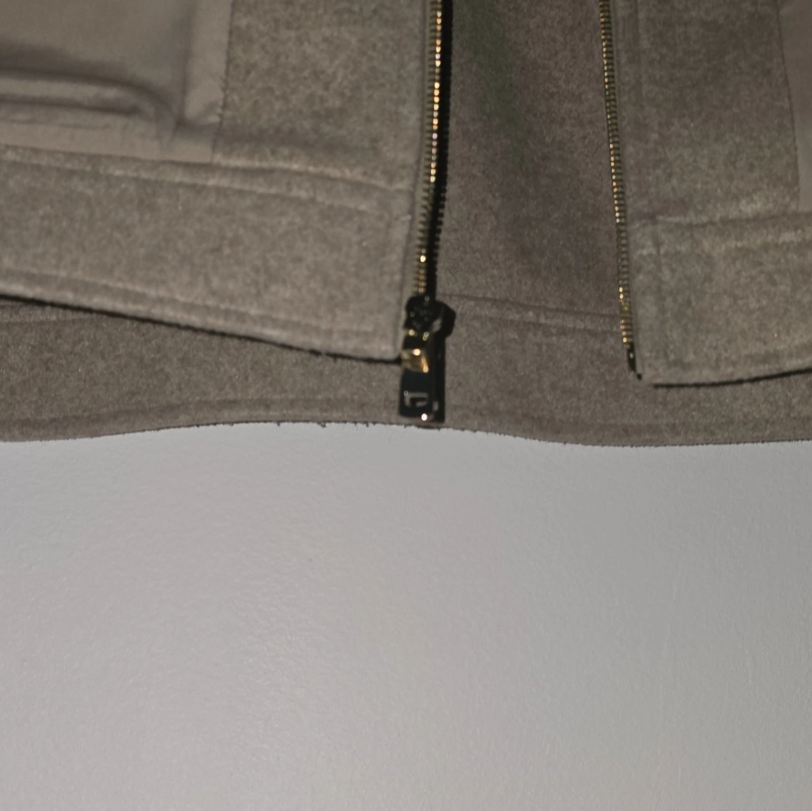 ZARA  Beige Wool Blend Full Zip Jacket Lined Pockets Size L image 14