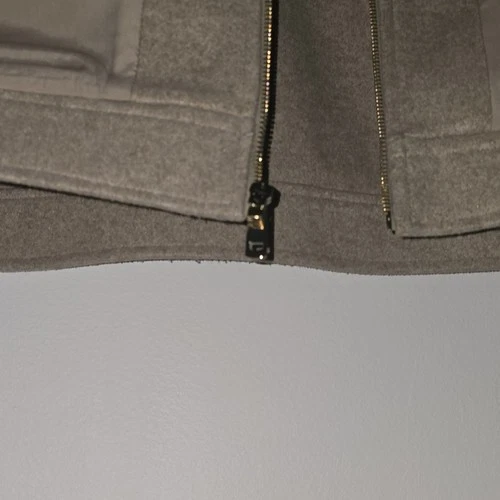 ZARA  Beige Wool Blend Full Zip Jacket Lined Pockets Size L image 14