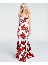 TEEZE ME Womens White Spaghetti Strap Formal Fit + Flare Dress Juniors 3