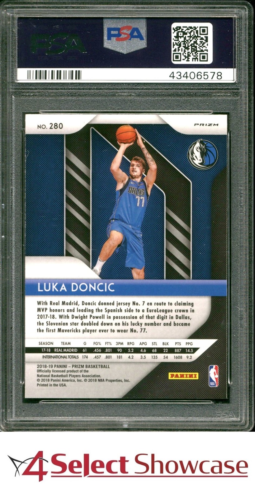 2018 PANINI PRIZM RUBY WAVE #280 LUKA DONCIC RC MAVERICKS PSA 10 view 2