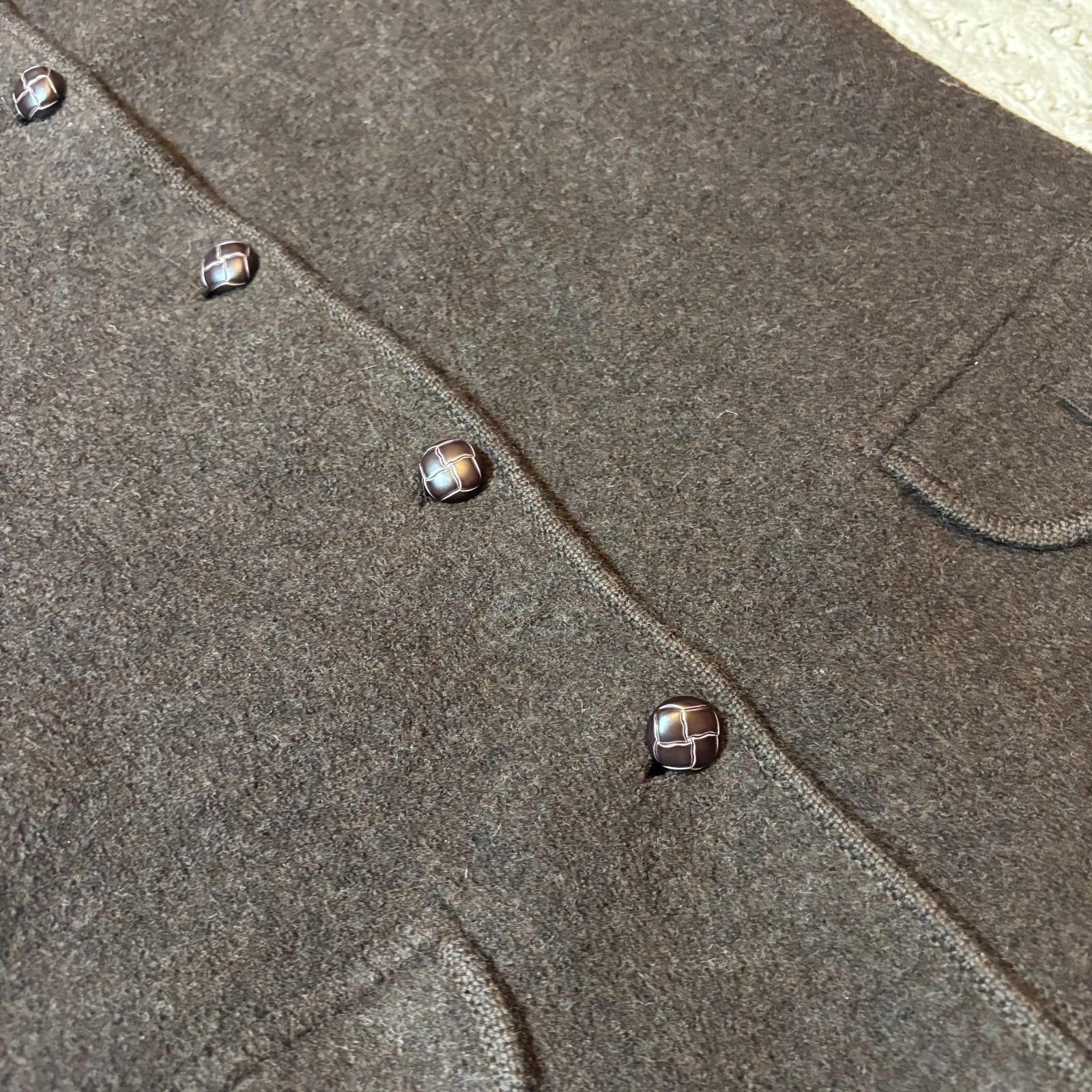 Wool Button Front Blazer Jacket Collarless Women'… - image 4