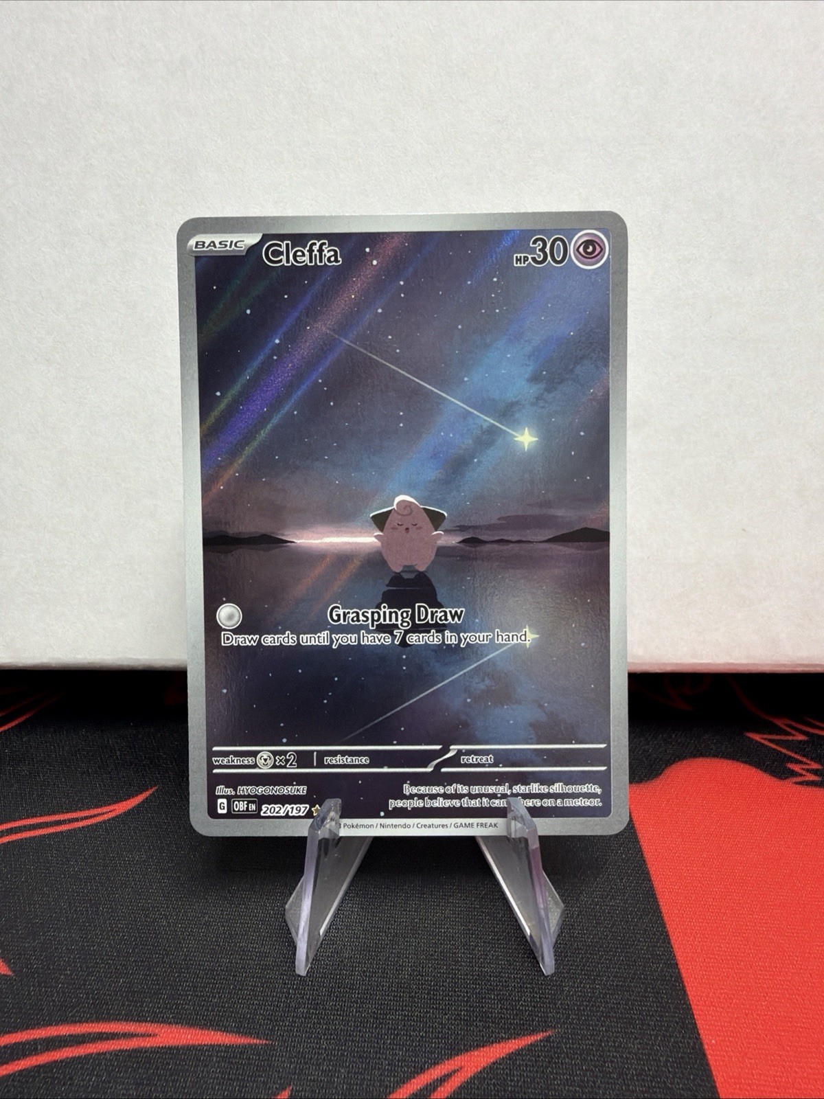 Pokemon SV03 Obsidian Flames Cleffa 202/197 Illustration Rare IR NM PRINT LINES