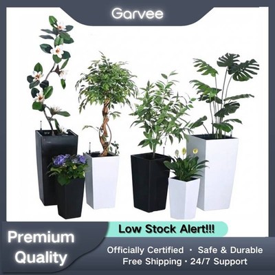 Set of 2 Large Rectangular Planters 16/21.6/22.5 Inch with Water Level Monitor