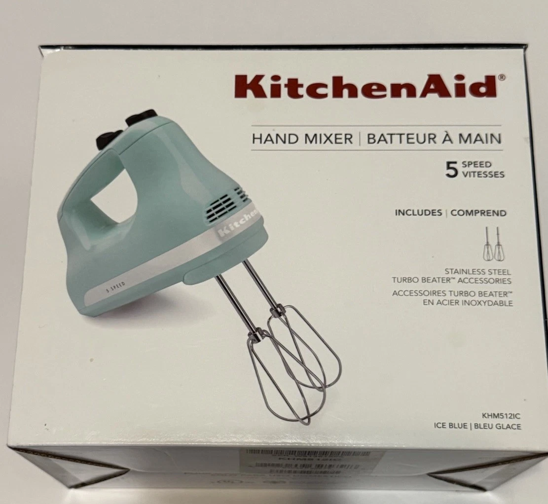 KitchenAid 5-Speed Corded Hand Mixer - Ice Blue - KHM512IC EUC open box
Opens in a new window or tab