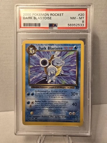 2000 POKEMON ROCKET #20 DARK BLASTOISE PSA 8