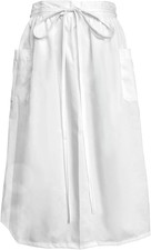 Vintage Adjustable Ruffle White Apron Maid Pioneer Costume Victorian Style Cotto