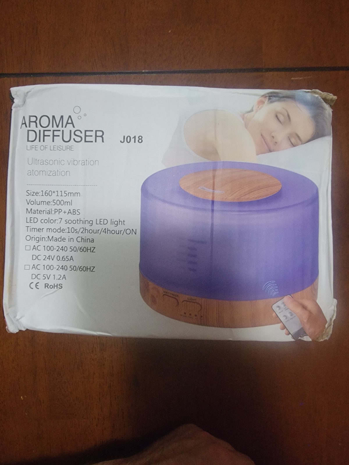 Aroma Diffuser SQ5 500ml USB Powered 7 LED Color Options Aromatherapy
