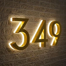 Custom Illuminated Address Number Lighting Sign Outdoor LED Backlit House Number