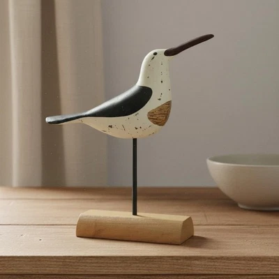 Statuette Oiseau En Bois Finition Vieillie Statuette Oiseau Inspiration Nature - Photo 1/4
