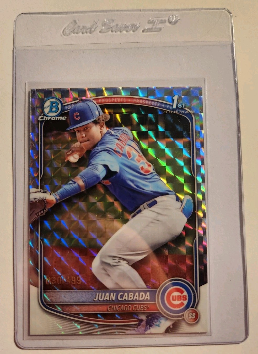 JUAN CABADA 2025 BOWMAN CHROME 1ST GEOMETRIC REFRACTOR CUBS /499 