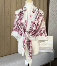 70% Cashmere 30% Silk Scarf Scarf floral Print Bandana 53'' Shawl Neckerchief 