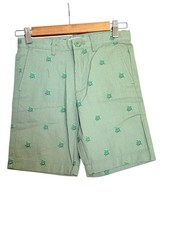Nwt J Crew Crew Cuts Boys 8 Green Shorts W/turtles Pockets Preppy Summertime