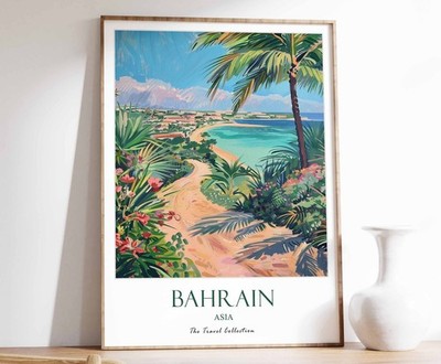 5_Bahrain Druck, Bahrain Reise Poster, Nahost Reisedruck, islamische Deko,