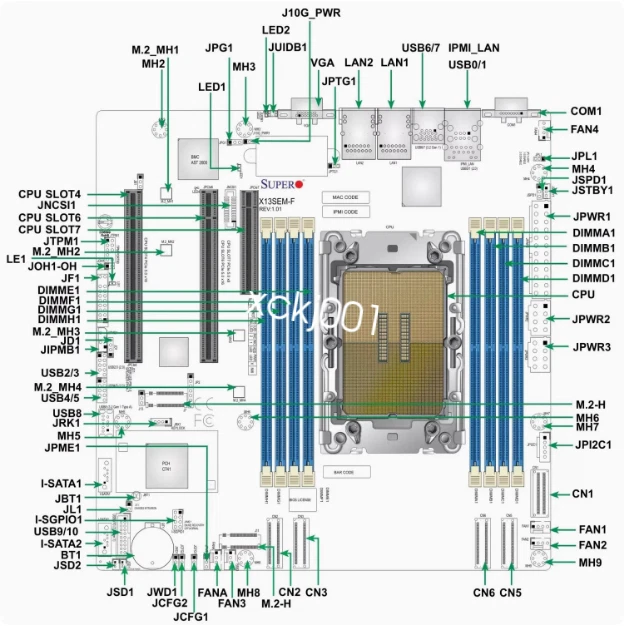 Supermicro X13SEM-F LGA4677 Socket-E Intel C741 DDR5 M.2 micro ATX Motherboard - Image 3 of 4