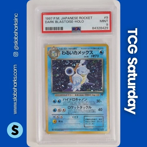 1998 POKEMON TEAM ROCKET JP #009 DARK BLASTOISE HOLO PSA 9