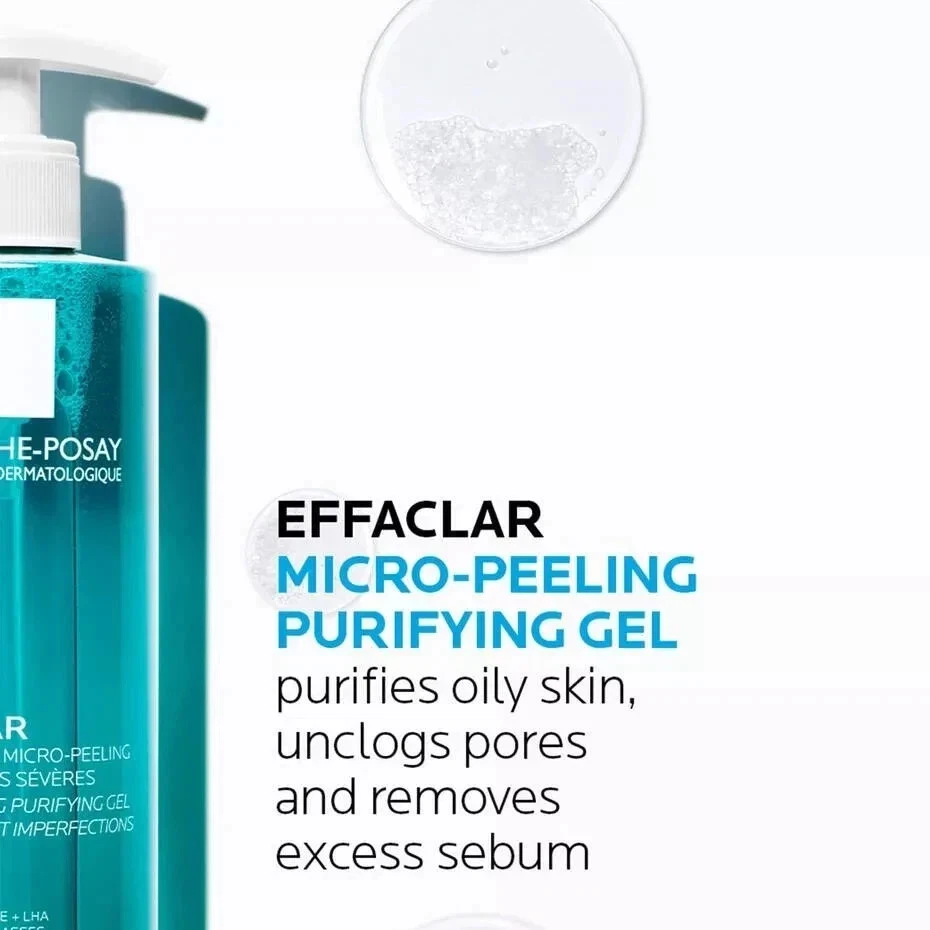 La Roche-Posay Effaclar Micro Peeling Purifying Gel 400ml 2%Salicylic Acid+LHN - Image 3 of 4