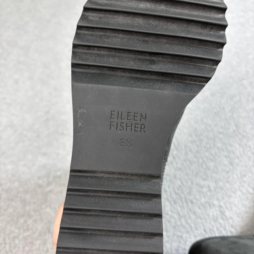 Botas Eileen Fisher para mujer talla 8,5 gris cuña Chelsea plataforma cuero nobuck Foto 3 de 4