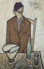Bernard BUFFET : Le Buveur assis, Lithographie signée, 1966