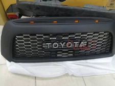 Grille For 2007 2008 2009 Tundra Honeycomb Grill Matte Black W/4 LED Lights