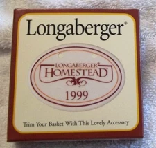 1999 Longaberger Baskets HOMESTEAD Tie-On UnUsed Original  Box Made in USA