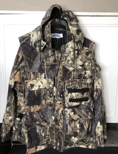 Gary Nesse Size XL “The Ultimate" Hunting Jacket Converts To Vest Mossy Oak - product listing photo