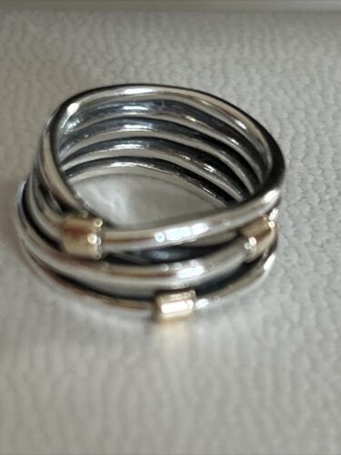 Authentic Pandora 🌟 Silver & 14ct Gold Twisted Rope Ring 🌟 Size 50 🌟 190383 - 第 3/5 張圖片