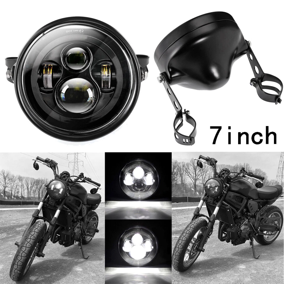 7 inch LED Headlight + Housing Bucket For Honda Shadow VT1100 VT750 VT600 VF750 - Imagem 2 de 4
