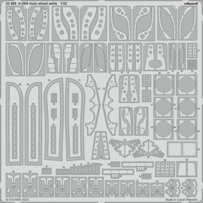 EDUARD MODELS 1/32 Aircraft- A20G Main Wheel Wells for HKM  EDU32485