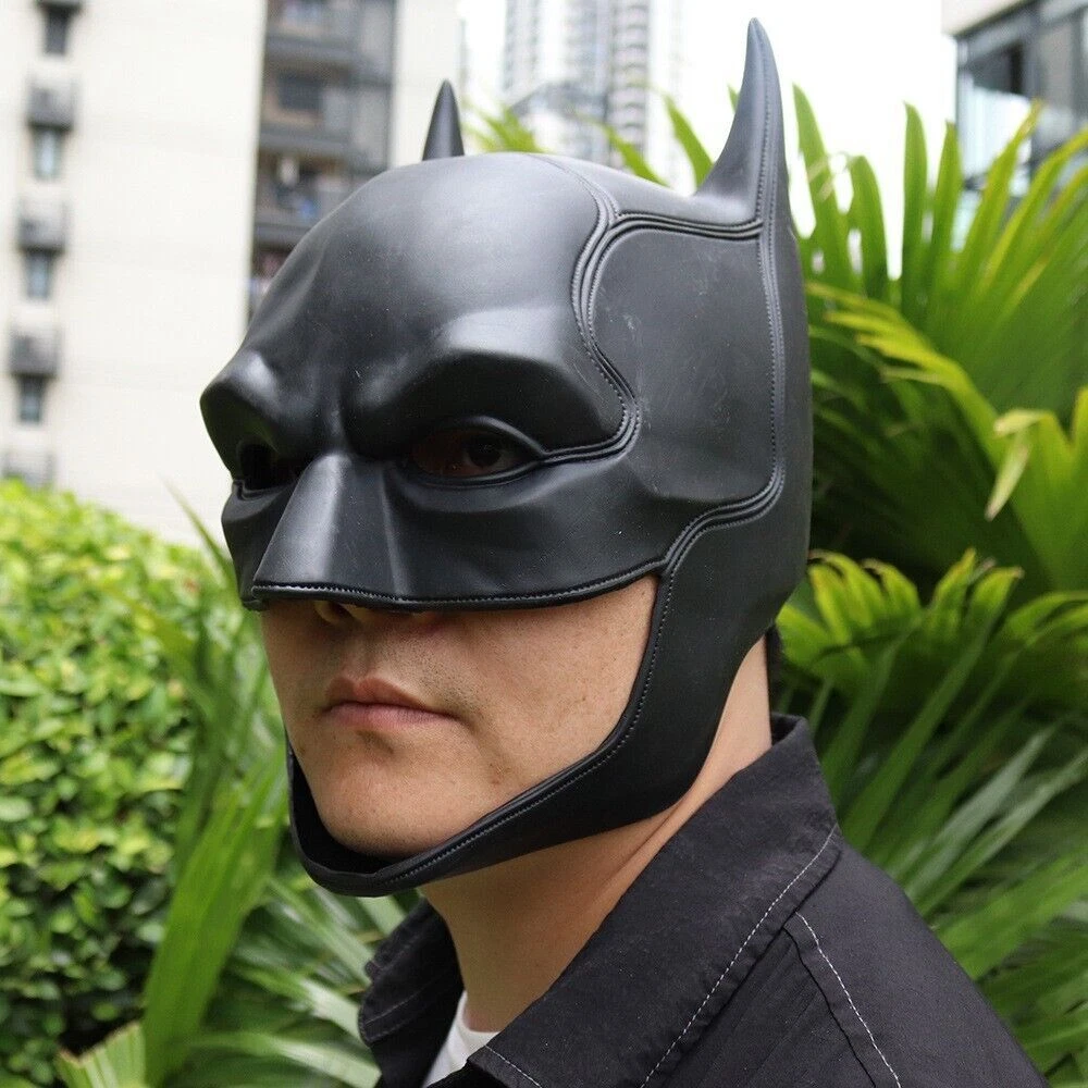 The Batman Dark Knight Helmet Full Mask Bruce Wayne PVC Cosplay Halloween  Props | eBay
