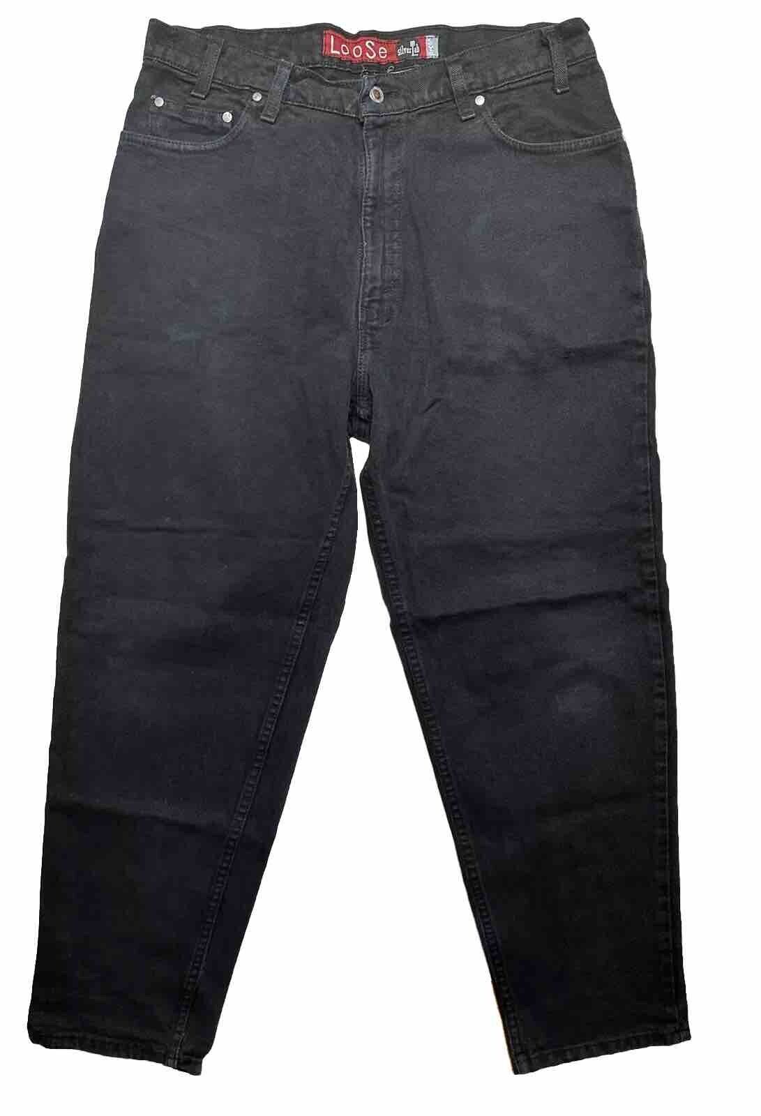 Vintage Levis Silver Tab Jeans 36x30 Black Baggy … - image 1