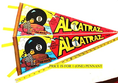 50s alcatraz prison souvenir pennant (1) VINTAGE ALCATRAZ