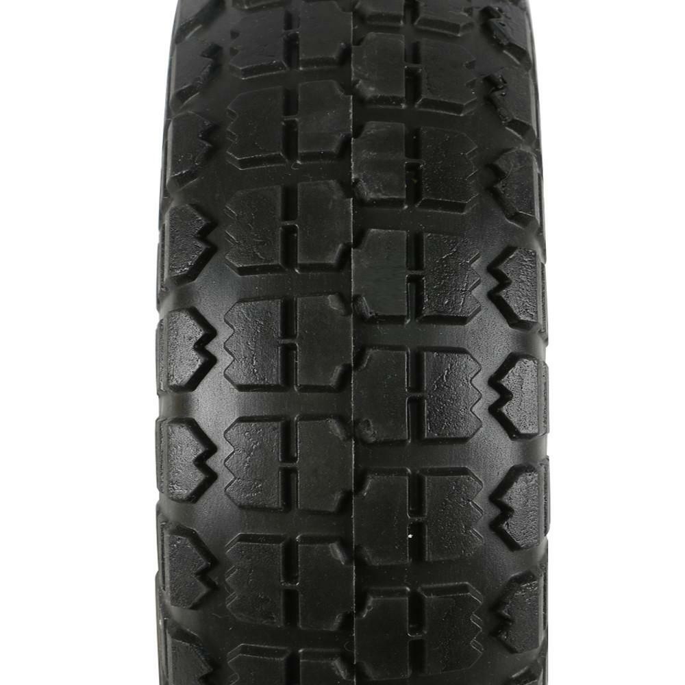 2 Ruote Piene In Poliuretano 10 Pollici 4.10/3.50-4 – Carriola Flat Free Con Cerchio Argento
