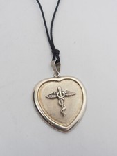 Ordre Des Pharmaciens: Pendentif Cœur en Argent 925- Caducée Pharmacie Du