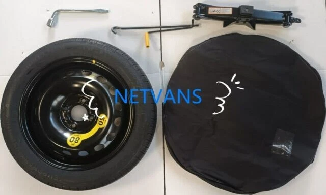 NETVANS KIT roue de secours (galette )16'' pour HONDA JAZZ avec cric cle et sac 61x13cm