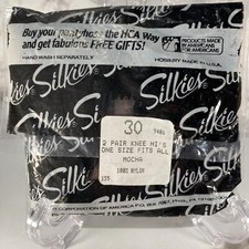 Silkies Knee-Hi  s One Size Fits All   Mocha 2 Pairs 30 New NOS