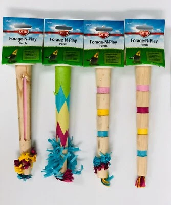 4 Pack Kaytee Bird Perch for Parakeets,Cockatiels and small birds 7". Bird Toy