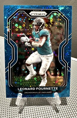 2020 Prizm LEONARD FOURNETTE #/79 Blue Disco Prizm No Huddle LSU Jaguars