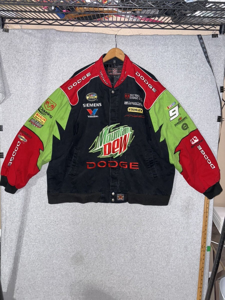 Vintage Y2K JH Design Kasey Kahne Nascar Jacket Dodge Mountain Dew