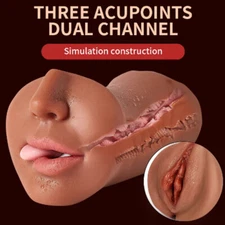 3D Realistic Male Masturbator Sex For Men Pocket Pussy Vagina Oral Sex Toy