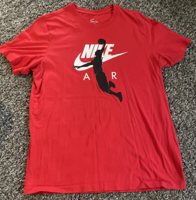 NIKE AIR JORDAN SHORT SLEEVE RED T-SHIRT MENS X-LARGE EXCELLENT