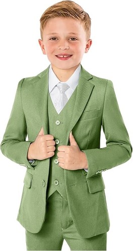 Boy‘s Formal Suits Toddler Tuxedos Wedding Coat Pant Vest Teens School Clothes - Picture 22 of 23