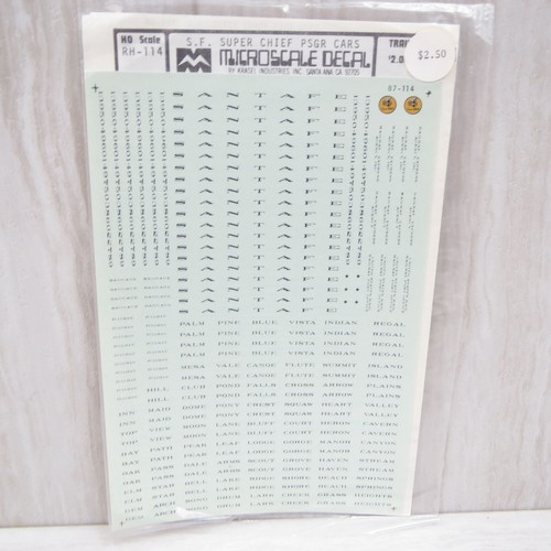 SANTA FE SUPER CHIEF PASSENGER CARS RH114 HO SCALE MICROSCALE