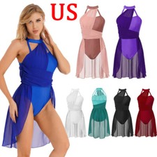 Lady Lyrical Dance Leotards Dress Dancewear Costume Halter Leotard Gymnastic