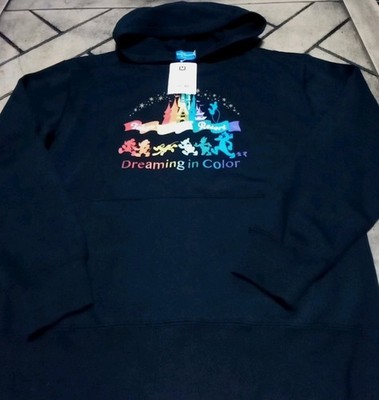 Tokyo Disney Resort Dreaming In Color Black Pullover Hoodie Adult Size M - NEW