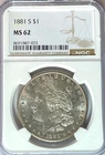 1881 S $1 Morgan Silver One Dollar MS62 San Francisco